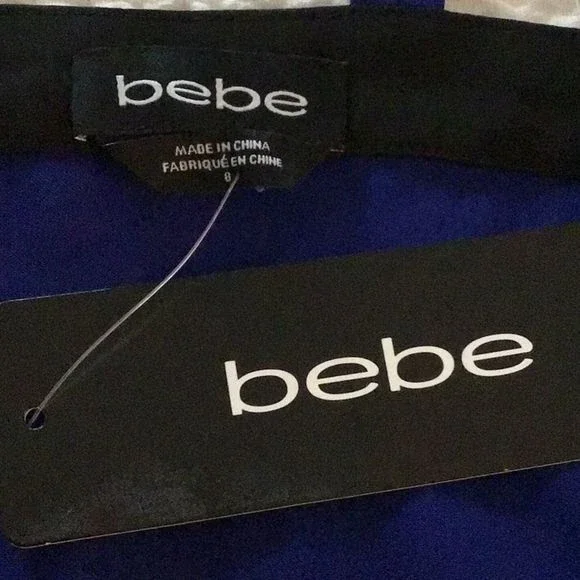 BeBe Spaghetti Strap Dress Trimmed Bodice Size 8 - Picture 10 of 11